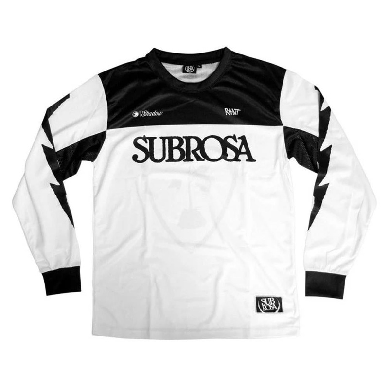 Subrosa Race Jersey Long Sleeve T-shirt – White and Black Medium