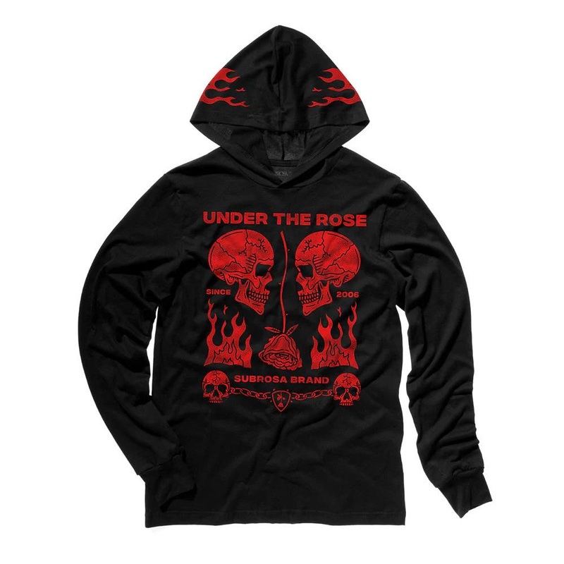 Subrosa Rose Malone Hooded Long Sleeve Shirt – Black Medium