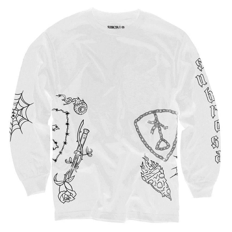 Subrosa Yung Rose Long Sleeve Shirt – White XX Large