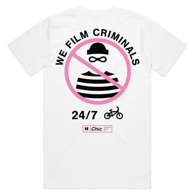 Chic x Help ‘We Film Criminals’ T-shirt – White Medium