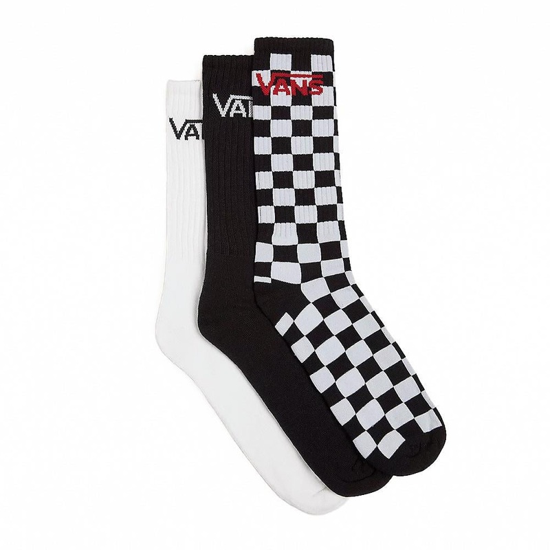 Vans Classic Crew Socks 3-Pack – Black/White UK 8.5-12