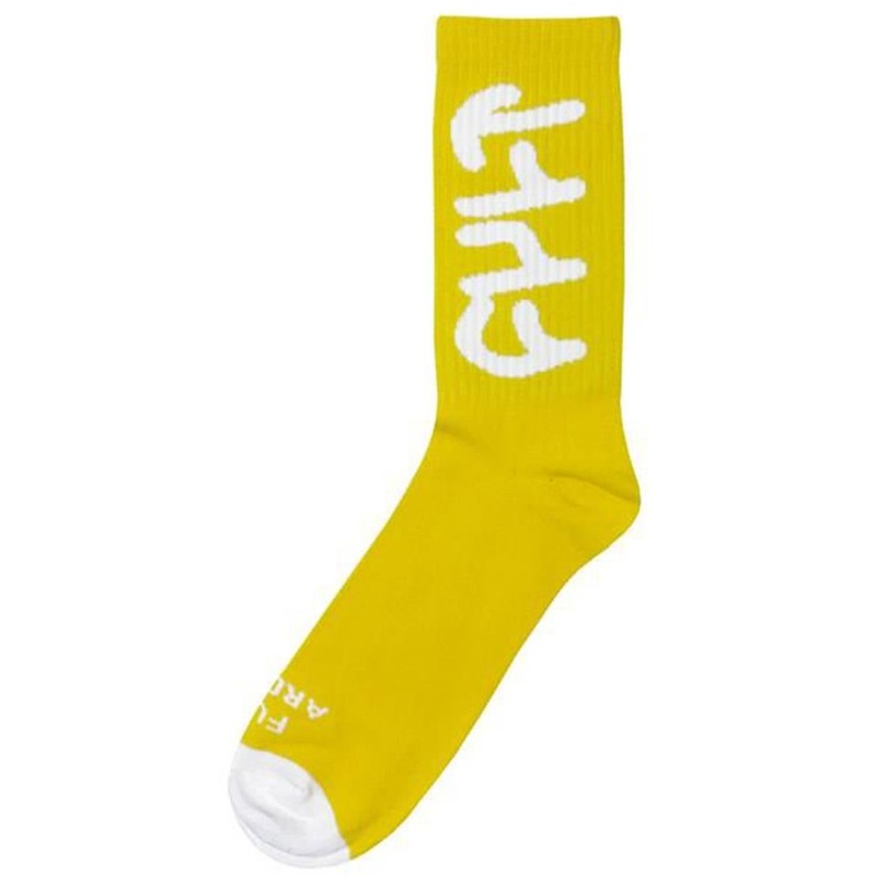 Cult Big Logo Crew Socks – Gold