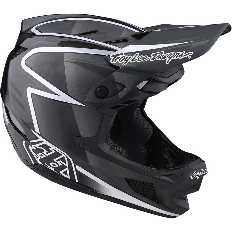 Troy Lee D4 Carbon Race Helmet – Lines/Black/Grey X Small