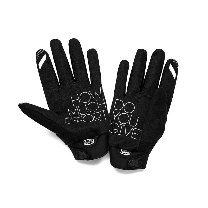 100% Brisker Race Gloves – Black/Grey X Large