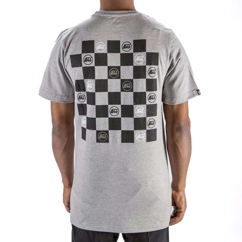 Stay Strong Checker T-Shirt – Grey X Large