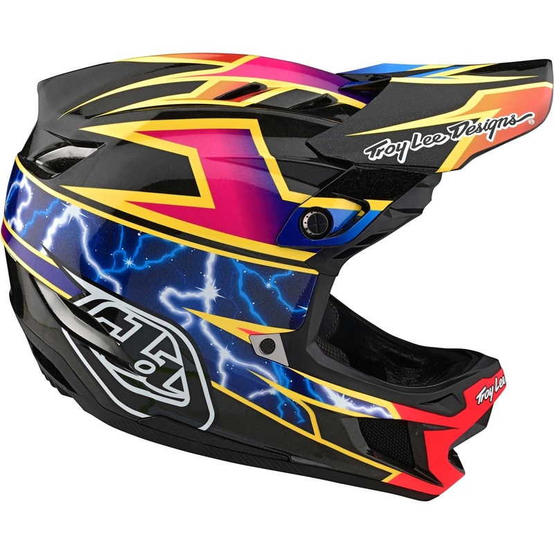 Troy Lee D4 Carbon Race Helmet – Lightning/Black Large