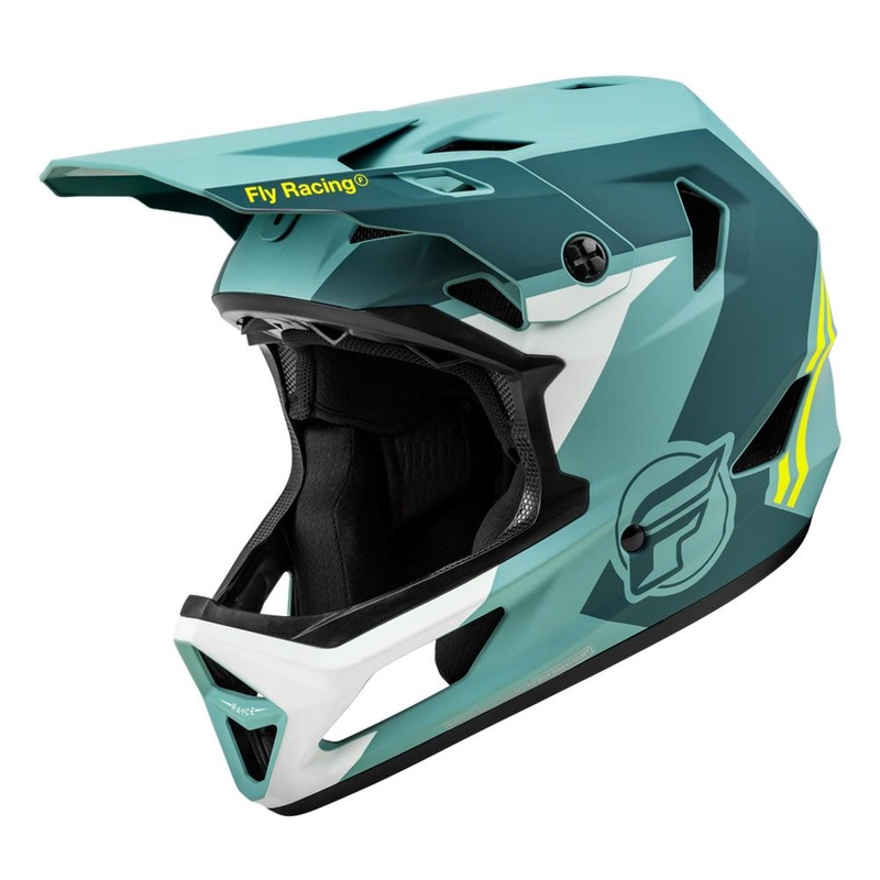 Fly Racing Rayce Helmet – Matte Blue Stone/Hi-Vis Medium