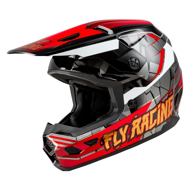 Fly Racing Youth Kinetic Scorched Helmet – Red/Black/White Youth Small