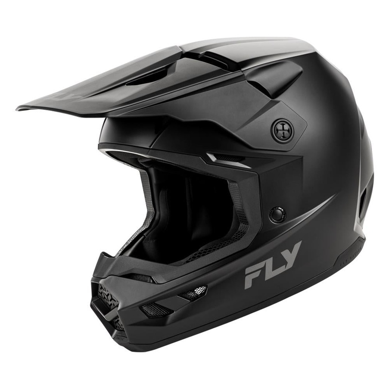 Fly Racing Youth Kinetic Solid Helmet – Matte Black Youth Medium