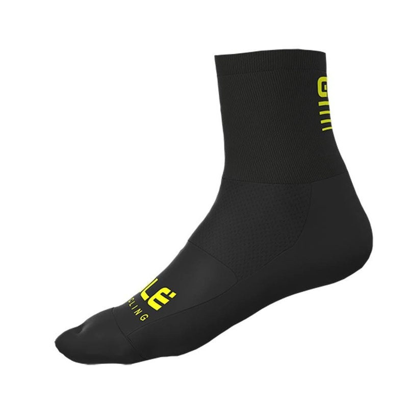 Ale Clothing Strada 2.0 Q-Skin 14cm Socks S Black / White S