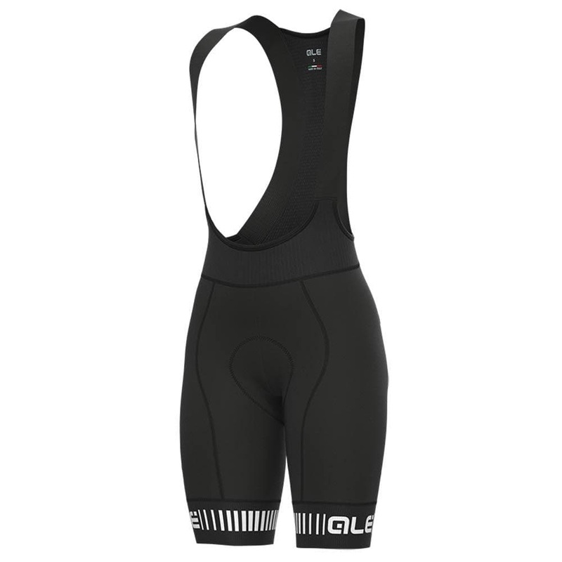 Al Strada PR-R Wmn Bibshorts Black/White XL Black / Cyan XS