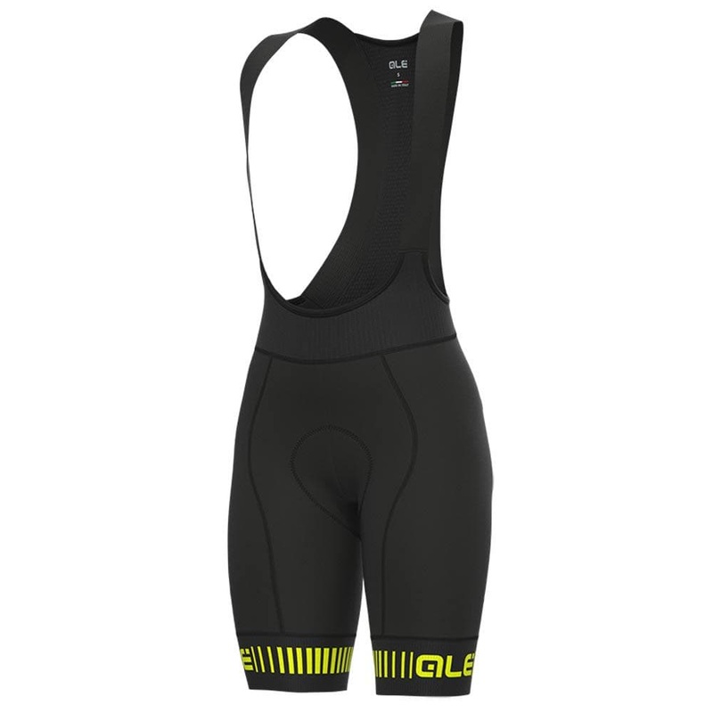 Al Strada PR-R Wmn Bibshorts Black/Yellow S Black / Cyan XS