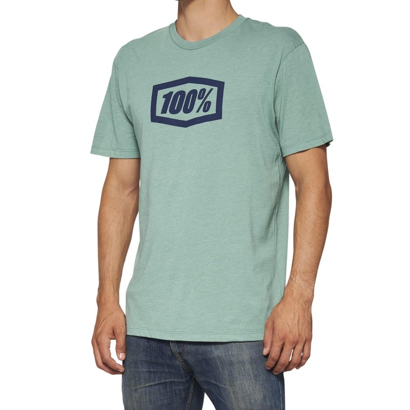 100% ICON Short Sleeve T-Shirt Ocean Blue Heather M