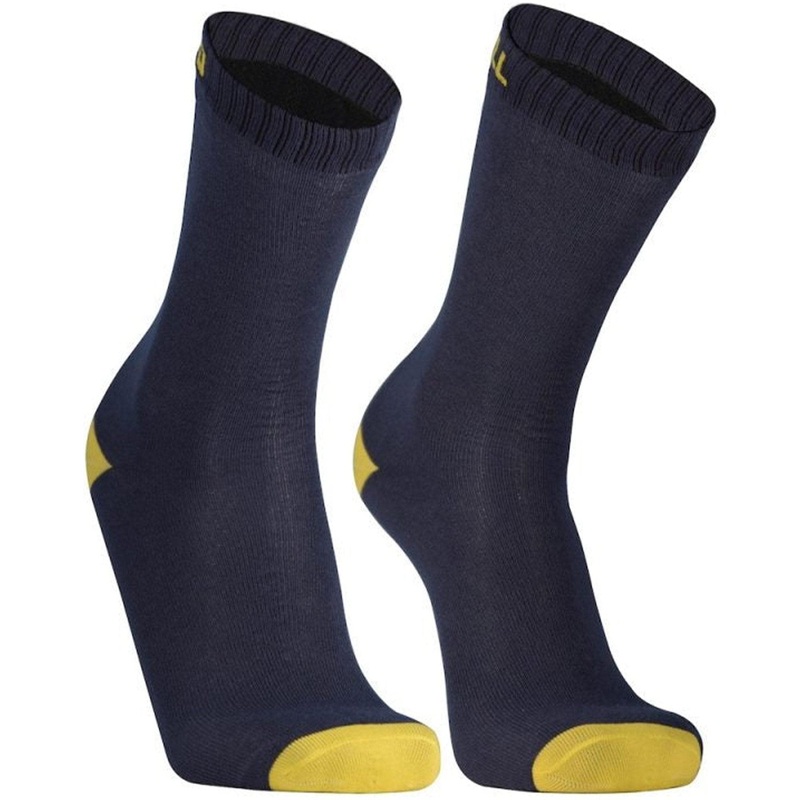Dexshell Ultra Thin Crew Socks Navy Lime Yellow S