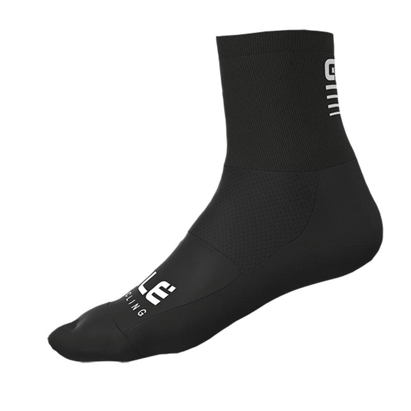 Ale Clothing Strada 2.0 Q-Skin 14cm Socks Black / White S