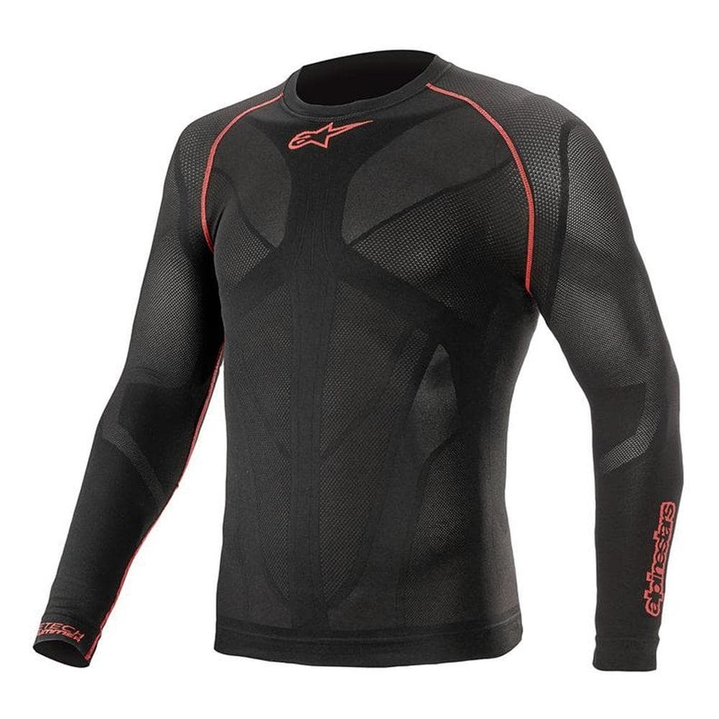 Tech V2 Top Long Sleeve Summer Black Red M M / L