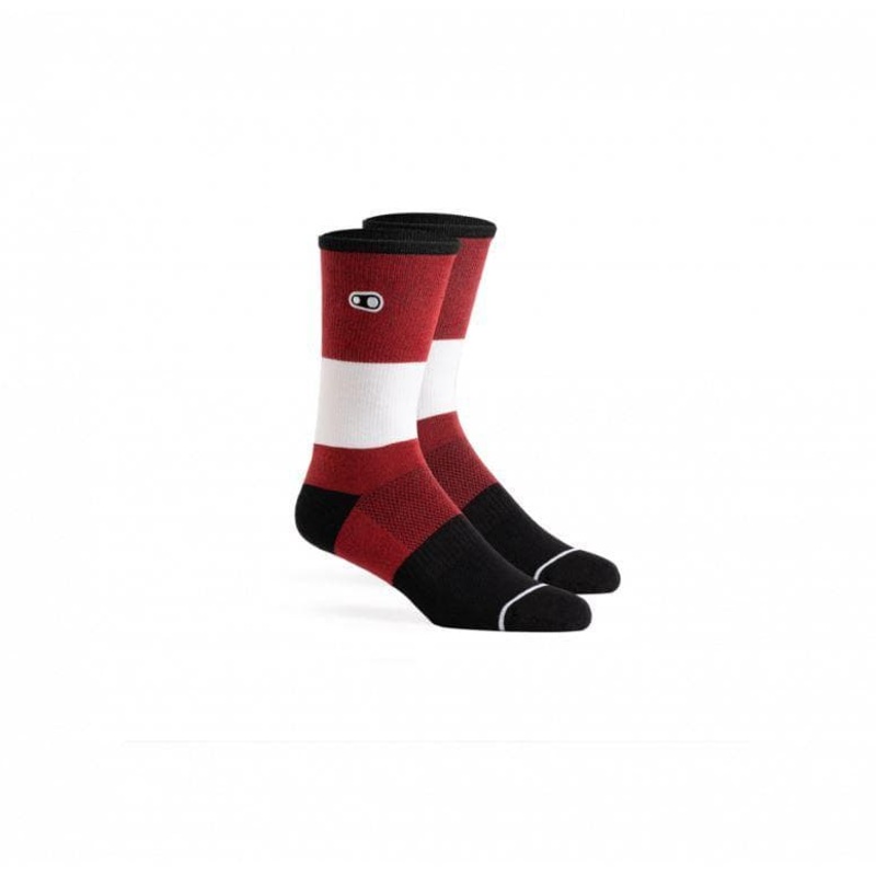 Crankbrothers Icon Casual Socks – Red – Large/X-Large White S / M