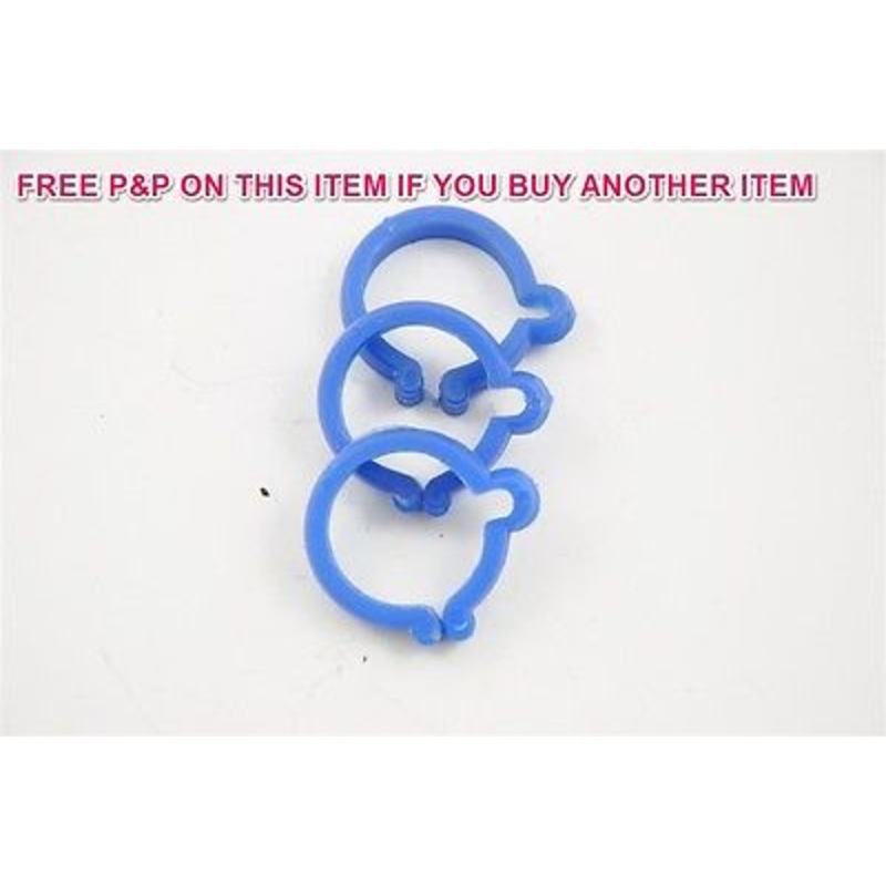 3x OLD SCHOOL 1″ 25.4mm PLASTIC BRAKE CABLE CLIPS NOS MADE IN 80s BLUE