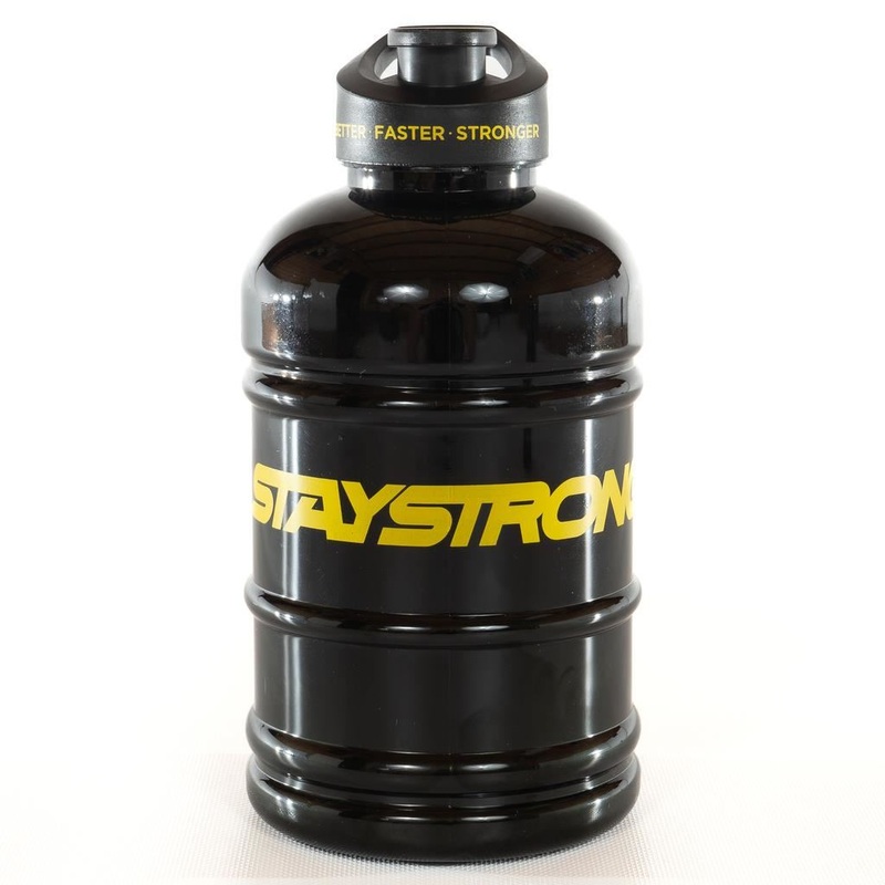 Stay Strong Word Canister Bottle – Black/ Yellow