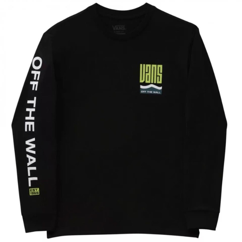 Vans Boys Maze Long Sleeve T-Shirt – Black Medium